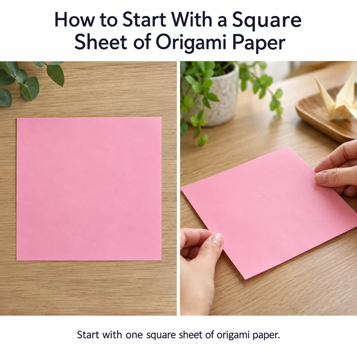 A finished paper-folding example for How to Start With a Square Sheet of Origami Paper