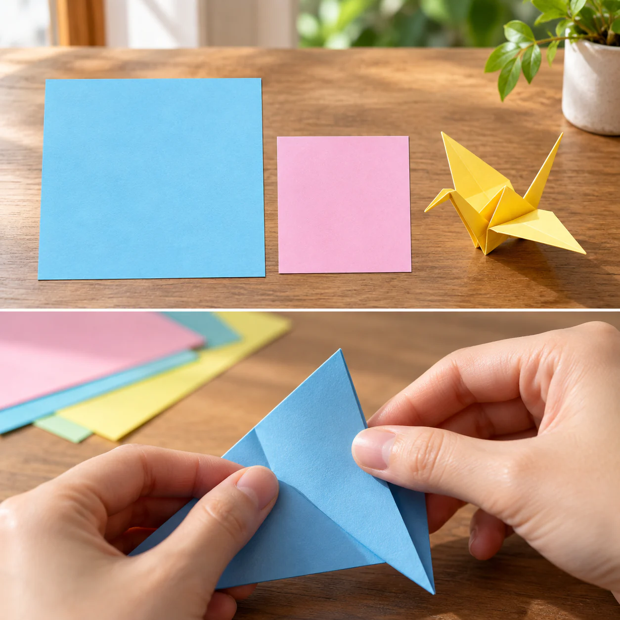 A finished paper-folding example for Origami Paper for Beginners: Choose Size Before Pattern